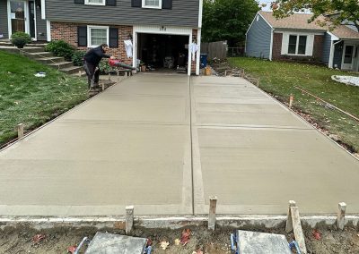 Broom Finished Concrete Driveway