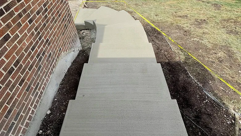 Broom Finished Concrete Stairs