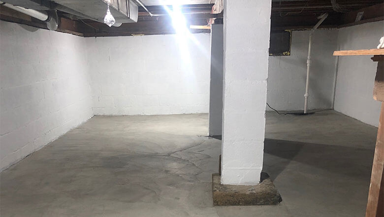 Concrete foundation for basement
