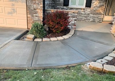 Broom finished concrete entryway