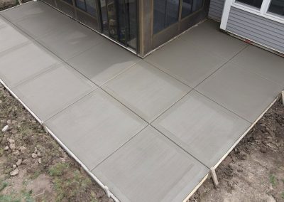 Broom finished concrete patio