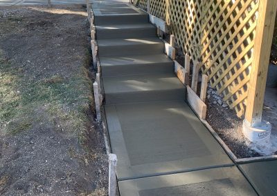 California broom finished concrete stairs