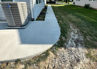 Broom finished concrete walkway and patio