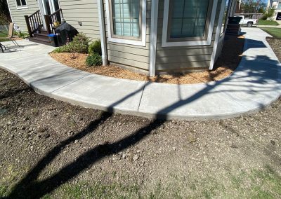 Broom finished concrete walkway