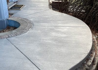 Broom finished concrete walkway