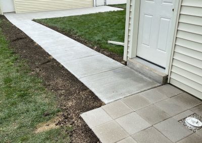 Broom finished concrete walkway