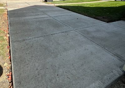 Broom finished concrete driveway