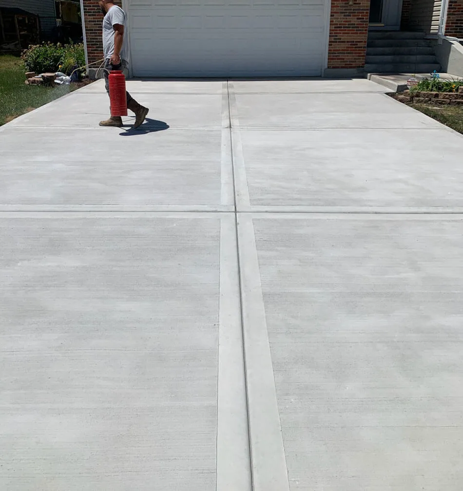California finished concrete driveway