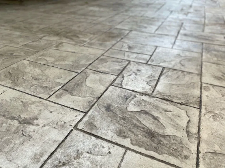 Rock stamped concrete patio Rock stamped concrete patio