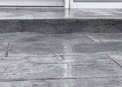 Wood stamped concrete step