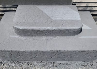 Stamped concrete stairs with colored powder release coating