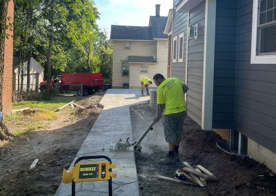Sawing joints on walkway to prevent cracking