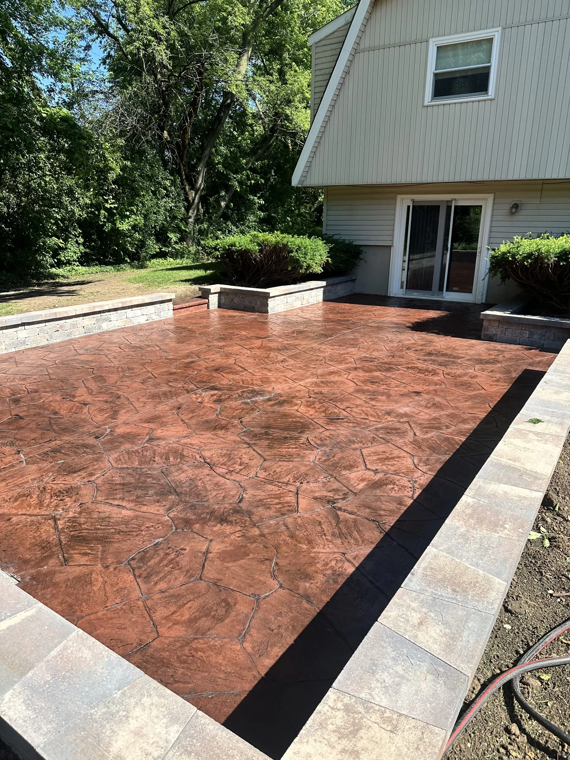 washed and seal coated stamped concrete patio washed and seal coated stamped concrete patio