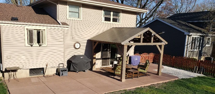 carm taglia stamped patio and brick fire pit